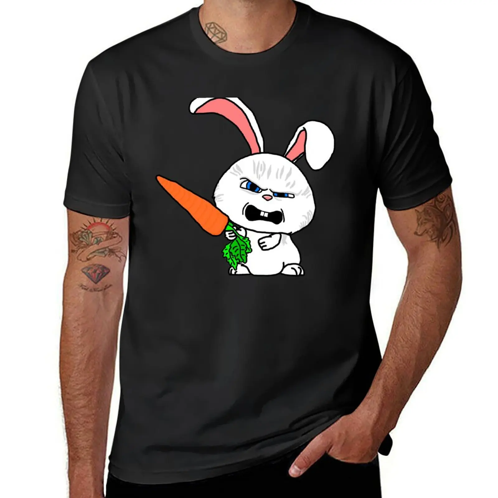 Angry Rabbit T-Shirt plus size tops vintage clothes shirts graphic tees mens cotton t shirts