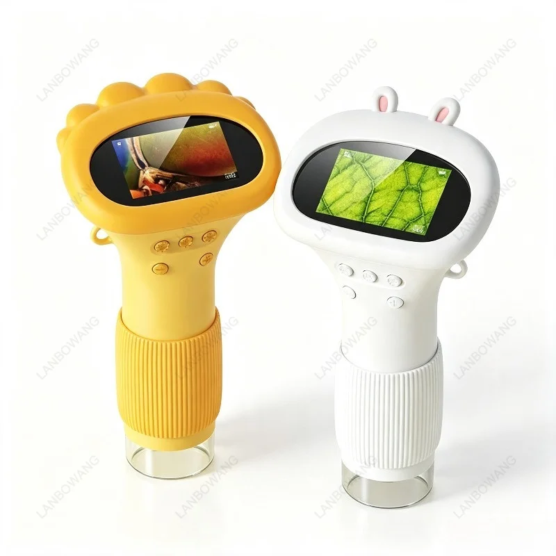 2 Inch IPS Kids Digital Microscope 1000X Zoom Mini USB Silicone Scope PC Compatible Outdoor Gift For 3-12 Years