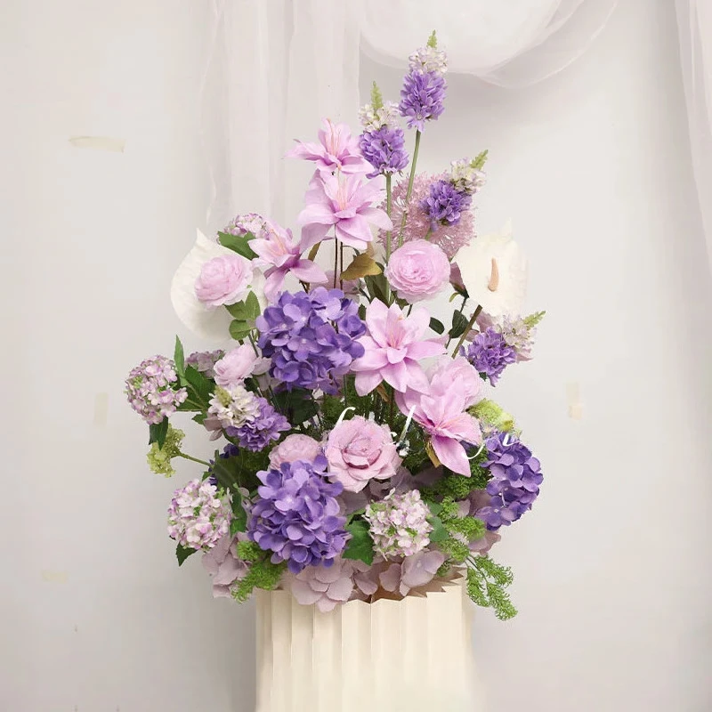 

Фиолетовый розовый цветочный реквизит, свадебное украшение, искусственный цветочный шар, цветочная композиция, повесить цветочный ряд, знак приветствия, декор