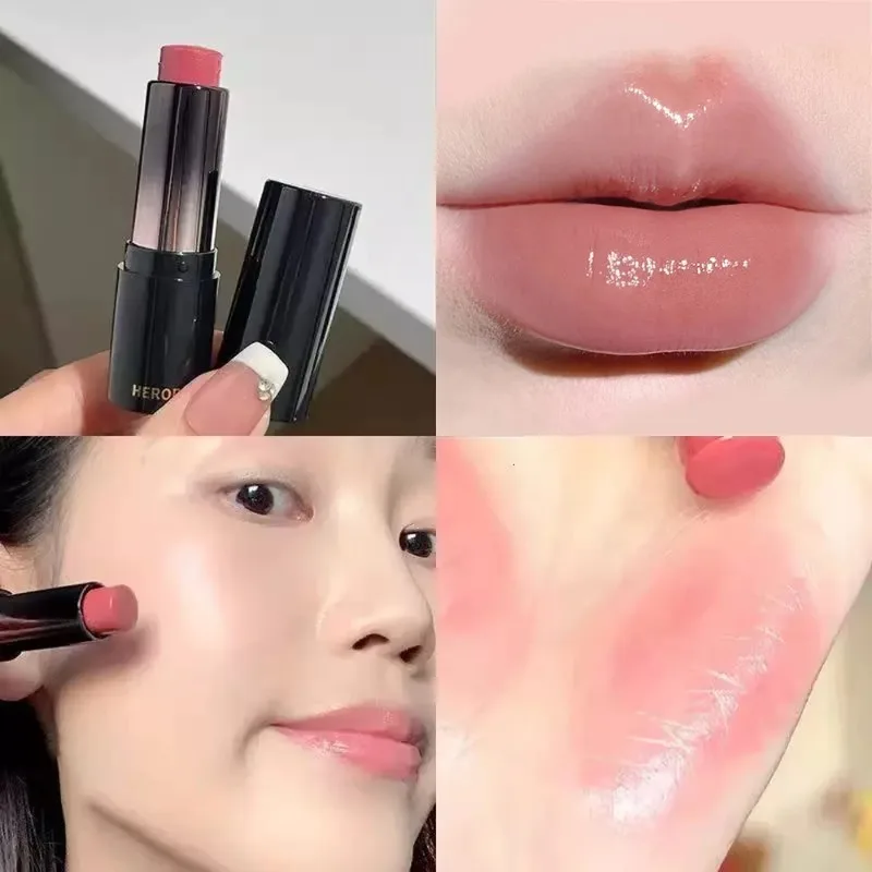 Lippenstift mit niedriger Sättigung, heller Lippenstift, nackte braune Farbe, langanhaltender, feuchtigkeitsspendender Wasserspiegel-Lipgloss, natürlicher Rouge-Balsam-Make-up-Stick