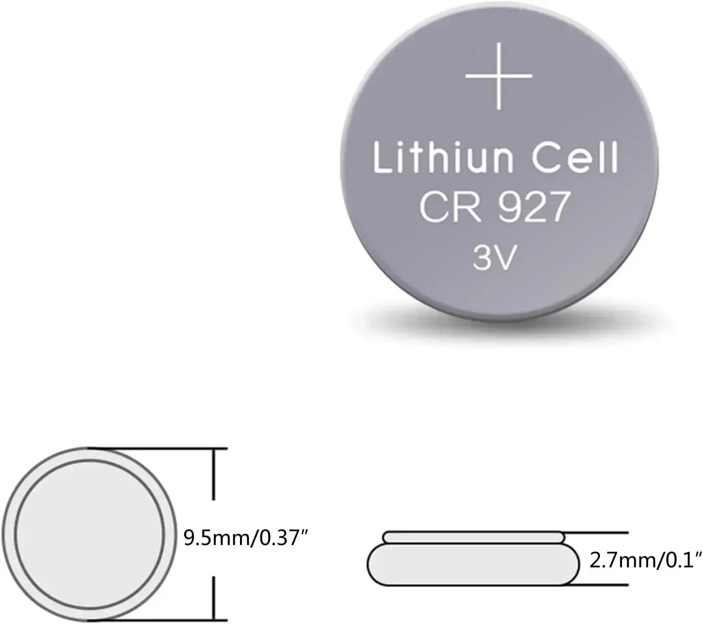 100PCS 3V Lithium Batteries CR927 CR 927 DL927 BR927 BR927-1W CR927-1WFor Remote Control Light Toy Clock Watch Button Coin Cells