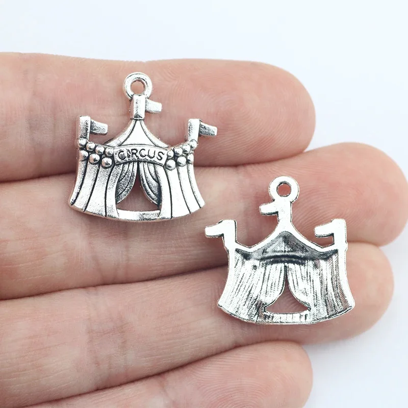 Newest 10Pieces 21*23mm Mixed Alloy Antique Silver Color Comedy Circus Charms Keychain Pendant For DIY Jewelry Making