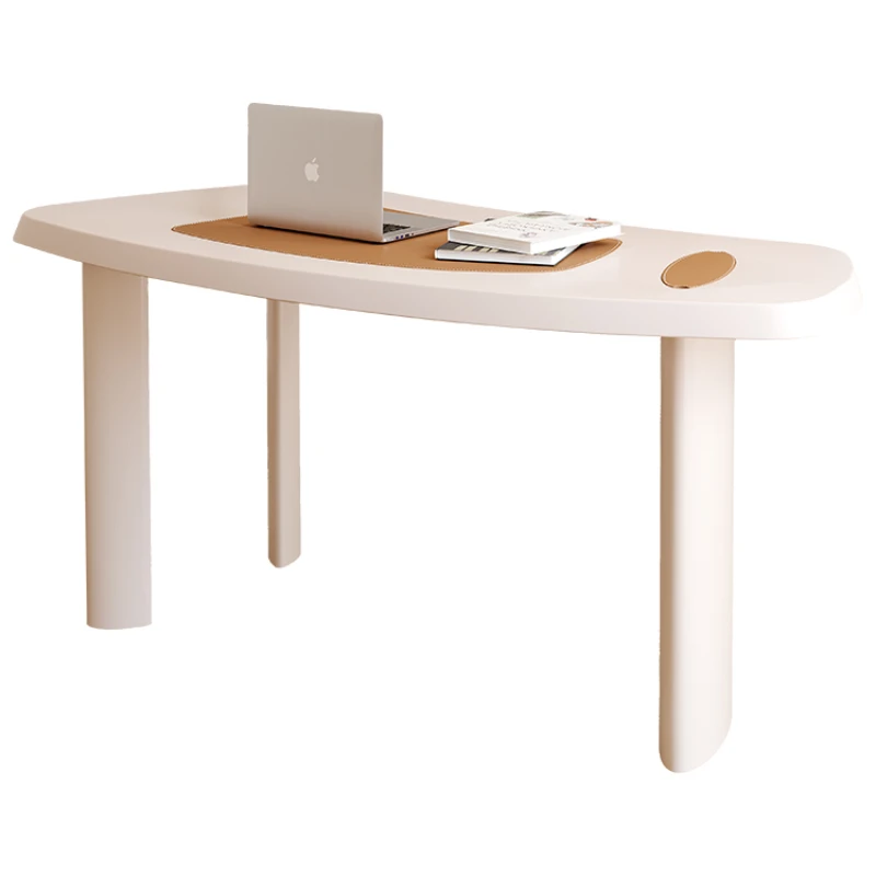 

White desk online celebrity designer cream wind study special-shaped desk