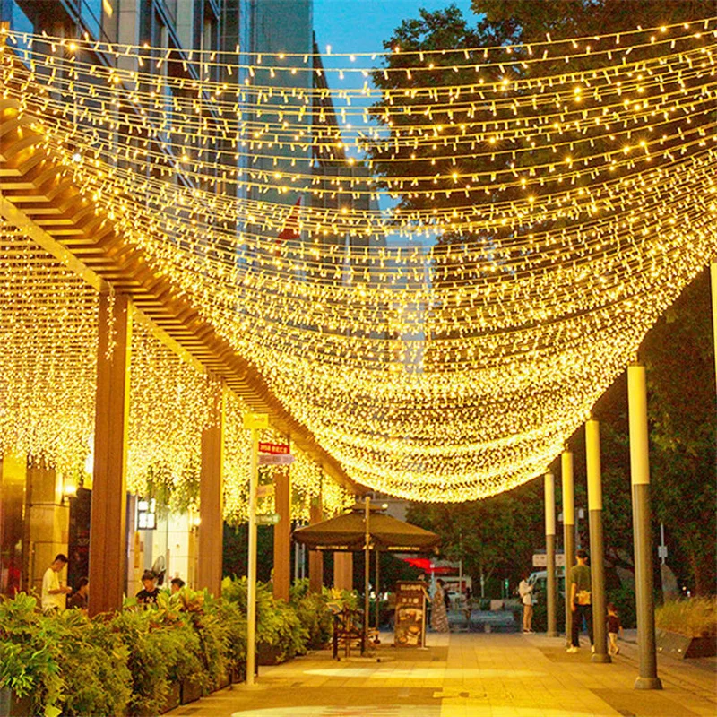 Guirnalda de luces LED para boda, iluminación impermeable IP44 para fiesta al aire libre, 8 modos, decoración de vacaciones para boda y Pascua