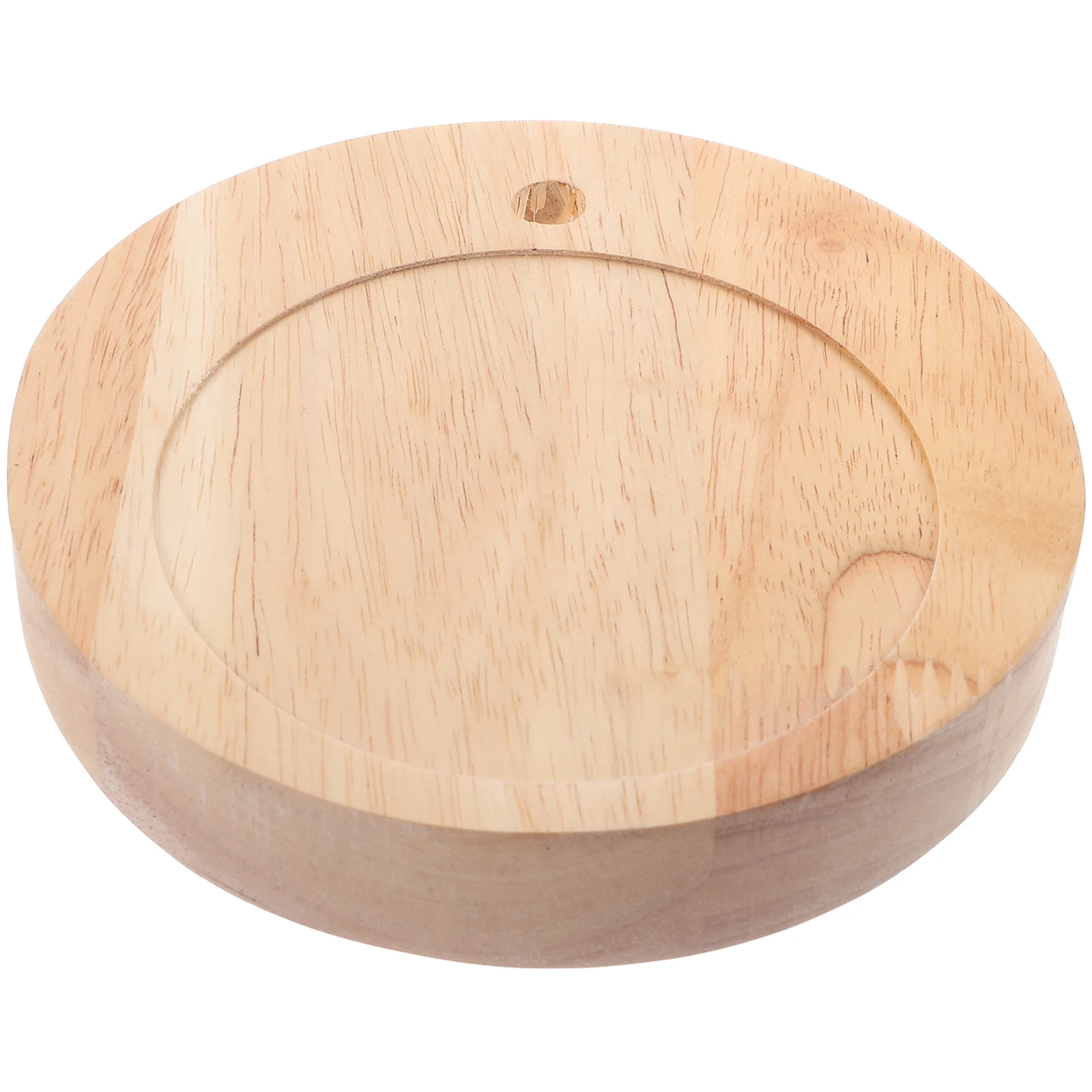 

Round Solid Wood Lamp Base Aromatherapy Table Bases Concave Wooden Desktop Light Display Base For Home Stable Minimalist Style