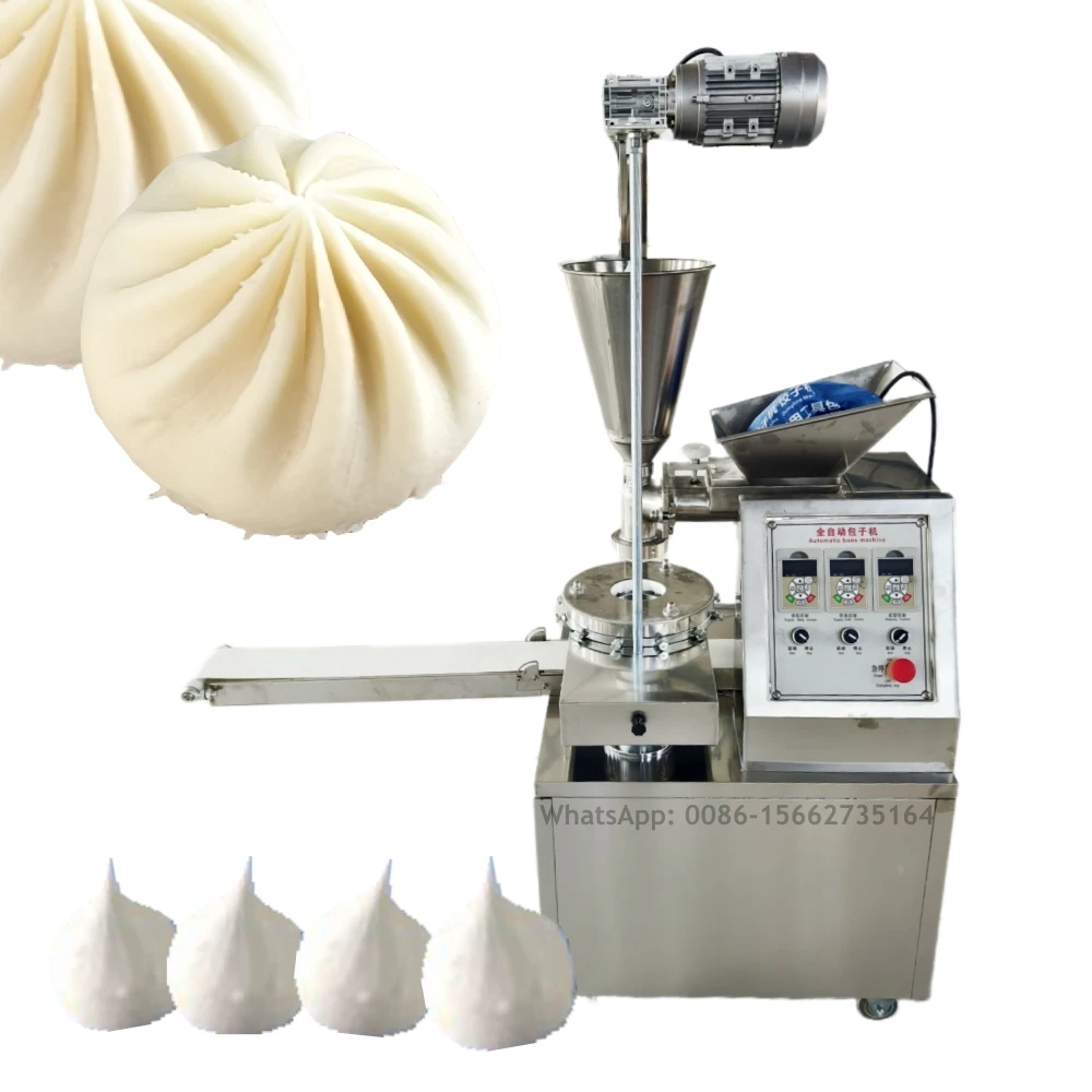 Multifunctional 2 Hoppers Steamed Stuffed Bun Siopao Bao Baozi Steamed Bread Machine Round Steamed Bun Nepal Momo Making Machine