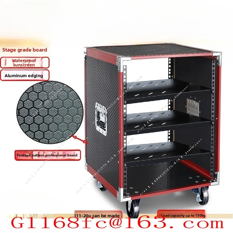 12U Mobile Amplifier Cabinet – Integrated Outdoor Audio Rack with Wheels, Portable Equipment Case