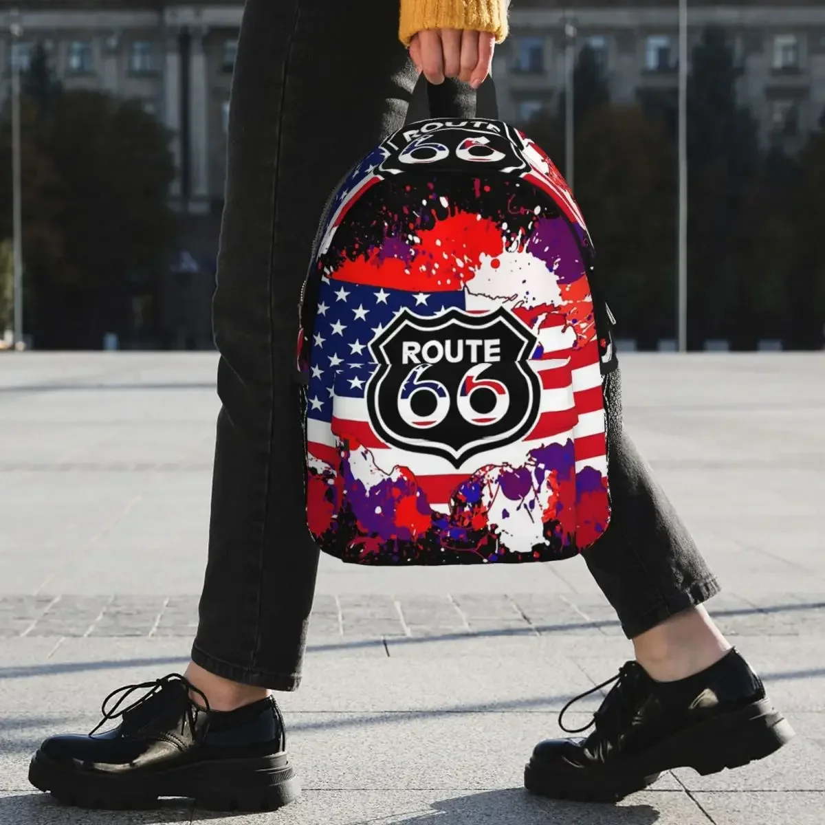 Route 66 Classic Backpack Hot Sale Daypack Large Capacity Boys Girls BookBag Shoulder Bags for Men Women Children School Bag