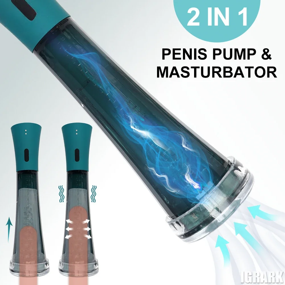 

2IN1 Electric Male Penis Vacuum Pump Sucking Vibrator Masturbator Cup Penile Enlargement Enhancer Trainer Adult Sex Toys for Men