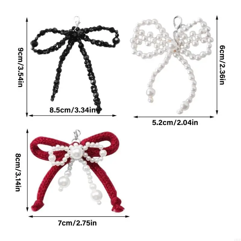 Bowknot Punkด้านข้างCharmรองเท้ากระเป๋าถือจี้สำหรับสาวสไตล์Bootไข่มุกกางเกงStreetเสื้อผ้าCharm