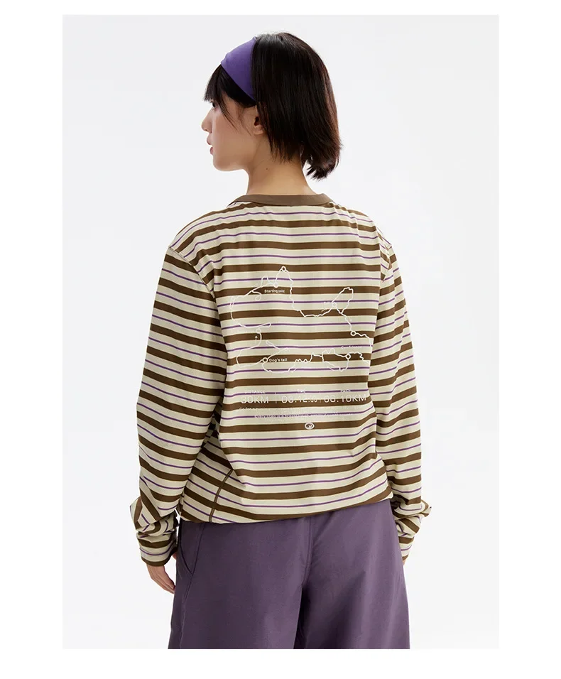 Unisex Gestreiftes Langarm-T-Shirt – UPF50+ Sonnenschutz & Schnelltrocknend mit Kontrastfarbener Reißverschlusstasche für Outdoor- & Freizeitkleidung – Detail 9