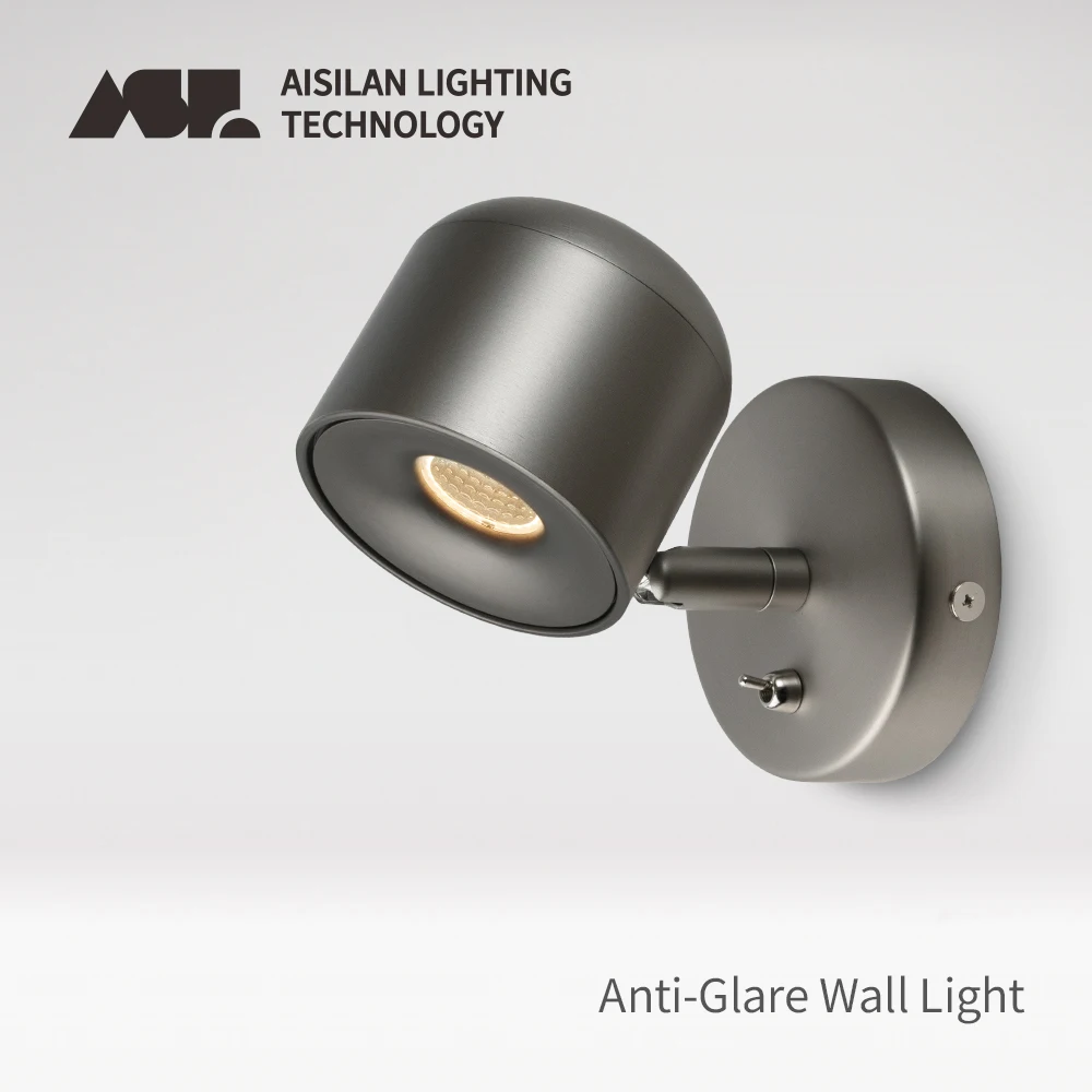 Aisilan 7/9W LED Dimmable Wall Sconce, Flicker-Free, Adjustable Angle, Hardwired Wall Light for Indoor Reading and Bedside