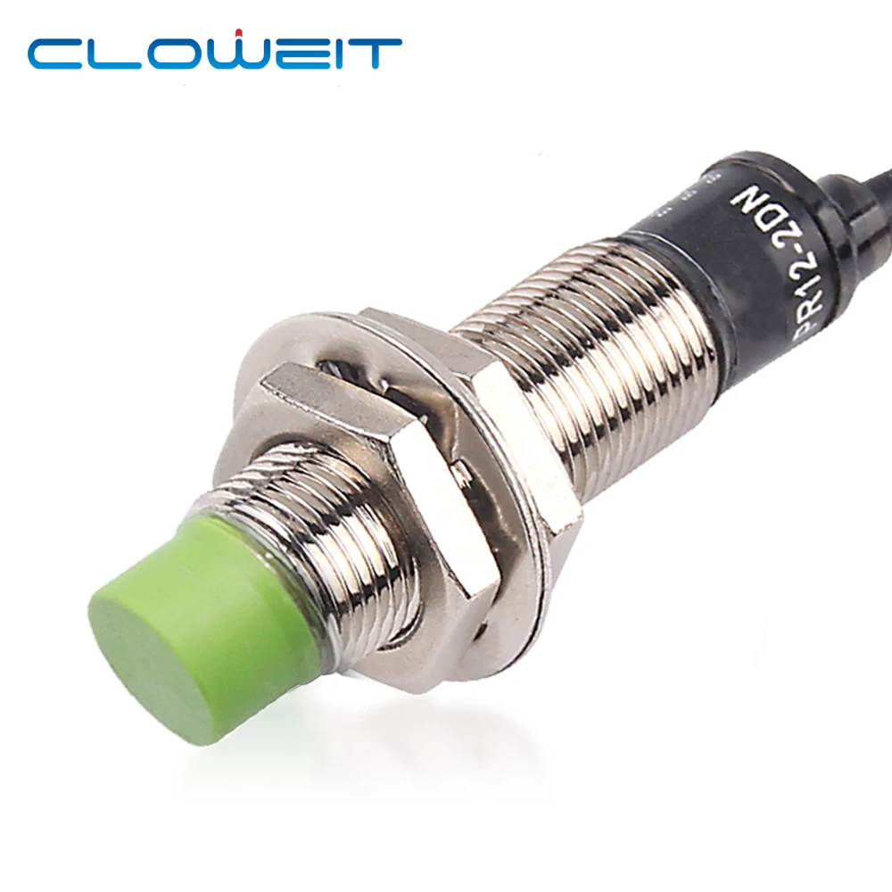 Cloweit interruptor de proximidad inductivo PR12-4DP Sensor PR12-4DN DC tres cables NPN normalmente abierto M12 longitud de línea 2m fuerte anti-inter