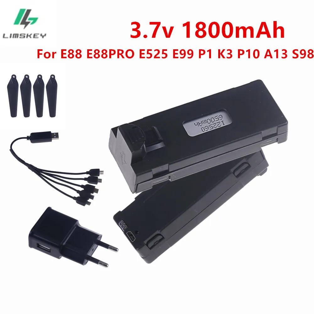 3.7 فولت 1800 مللي أمبير RC بطارية توصيل خارجي قابلة للشحن ل E88 E99 P1 K3 P10 A13 S98 E525 عالية التكبير بطاريات طائرة بدون طيار عالية التحمل