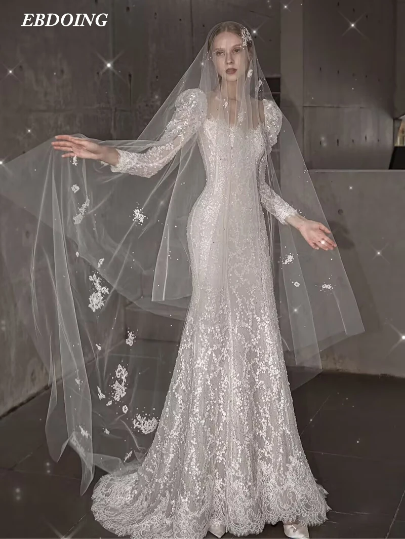 Robe de mariée en dentelle sirène pour la mariée, décolleté chérie de la présidence, long dos ouvert, sur mesure, plus TANVestiEducational De Novias, le plus récent