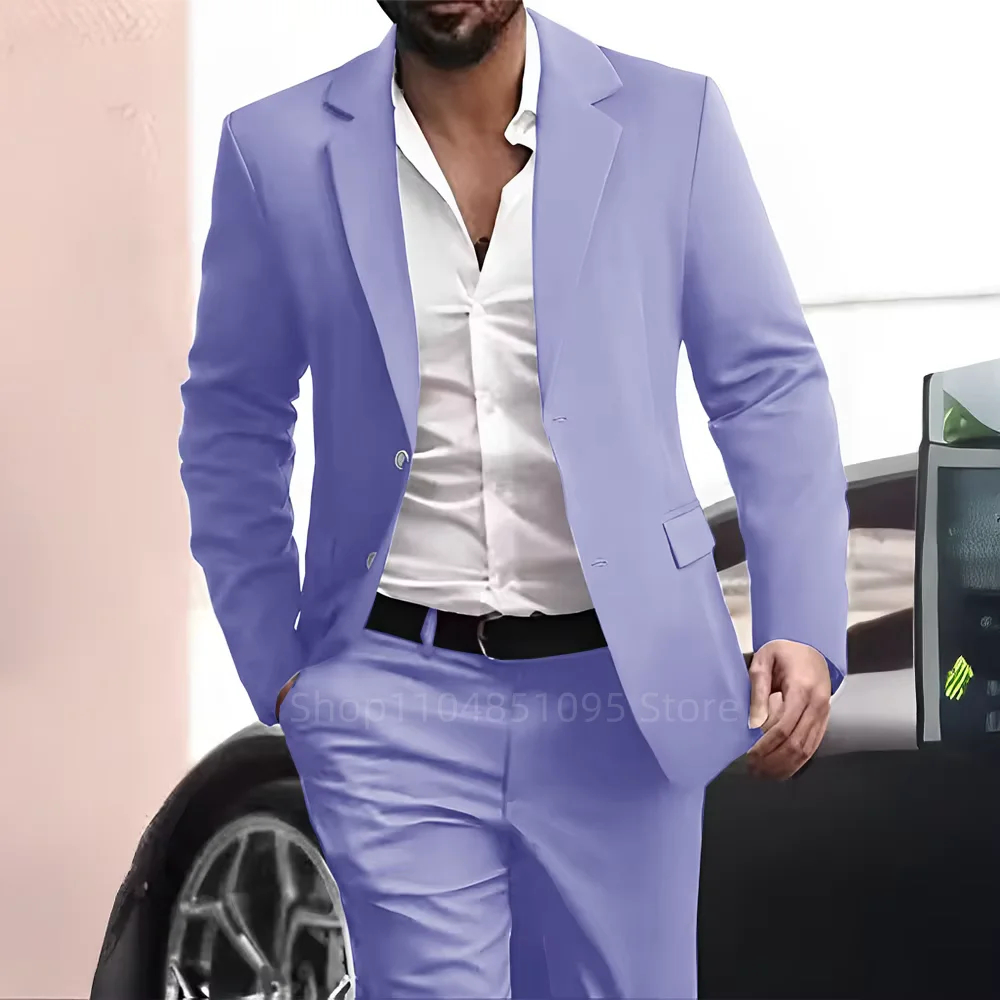 عالية الجودة الرجال دعوى مجموعة الشق التلبيب الأعمال السترة السراويل 2 قطعة فساتين الزفاف سليم صالح سهرة مساء حفلة الرجال الملابس #3