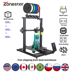 ZONESTAR-impresora 3D FDM de gran tamaño, 4 extrusoras 4 en 1, mezcla de colores, resolución de alta precisión, fácil instalación, Kit de bricolaje, 2023