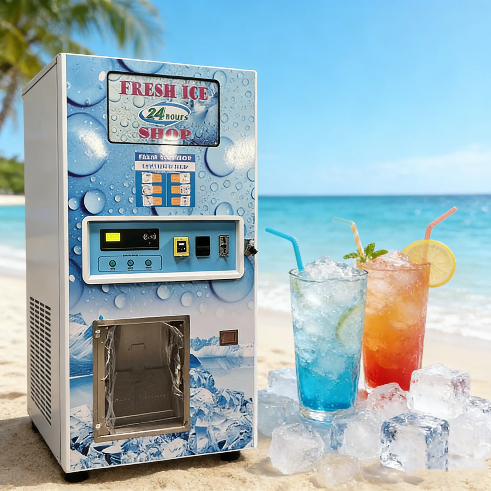 

Customized Wholesale Automatic Cube Ice Vending Machine Ice And Bulk Ice Vending Machine