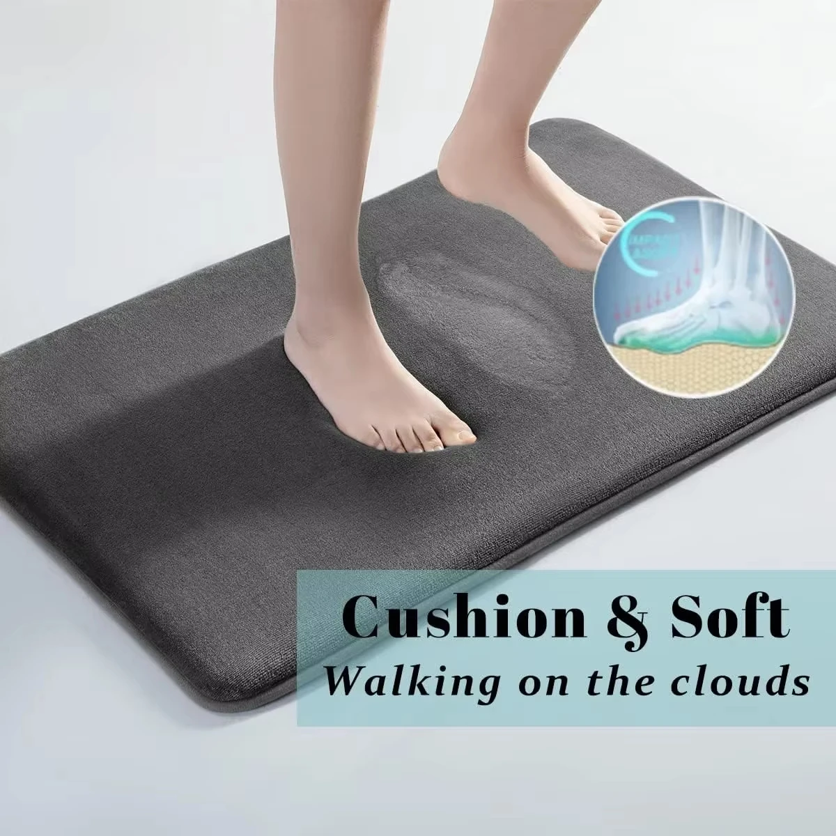 Thick Fast-Drying Bath Mat, Non-Slip Absorbent Kitchen Rug, Durable Bedroom Entry Floor Covering for Bathroom and Kitchen Use
