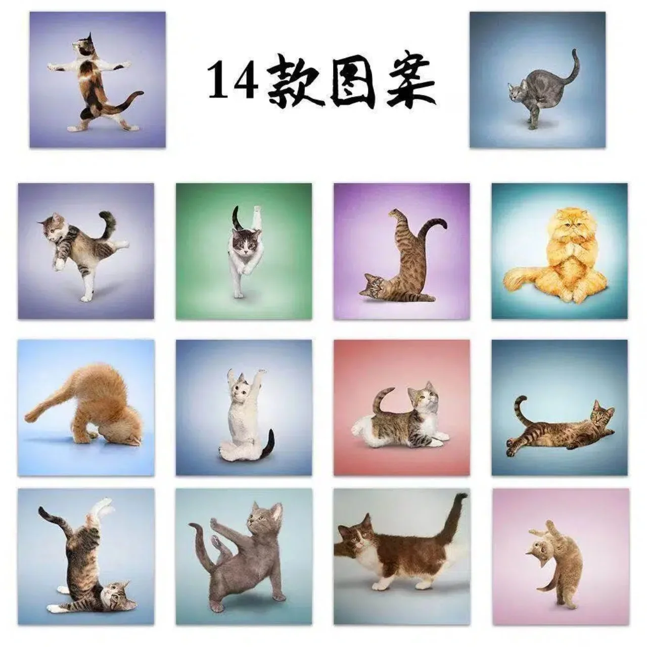 500pcs Cute Cat Roll Stickers Funny Yoga Cat Kawaii Paper Stickers Aesthetic for Scrapbook Journal DIY Craft Decor view 4