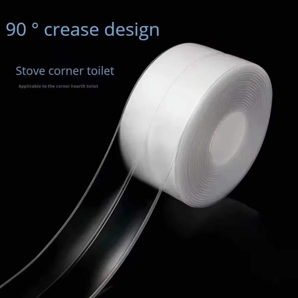 Transparent Sealing Tape Waterproof Strip Kitchen and Bathroom Waterproof and Mildew Proof Tape Suitable for Rooms and Bathrooms