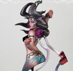 Unassambled 1/10 woman modern fantasy bust Resin figure miniature model kits Unpainted