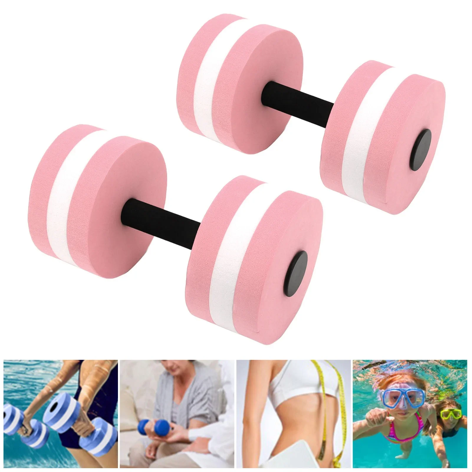 Mancuerna flotante de agua EVA para ejercicio de Yoga, herramienta de Fitness con mancuernas de espuma de agua para hombres, mujeres y niños, 2 uds.