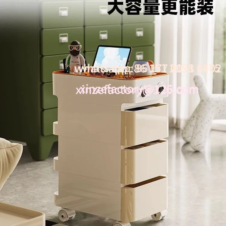 

Customizable bedside table Internet celebrity living room Home bedside table Modern simple removable cart storage cabinet