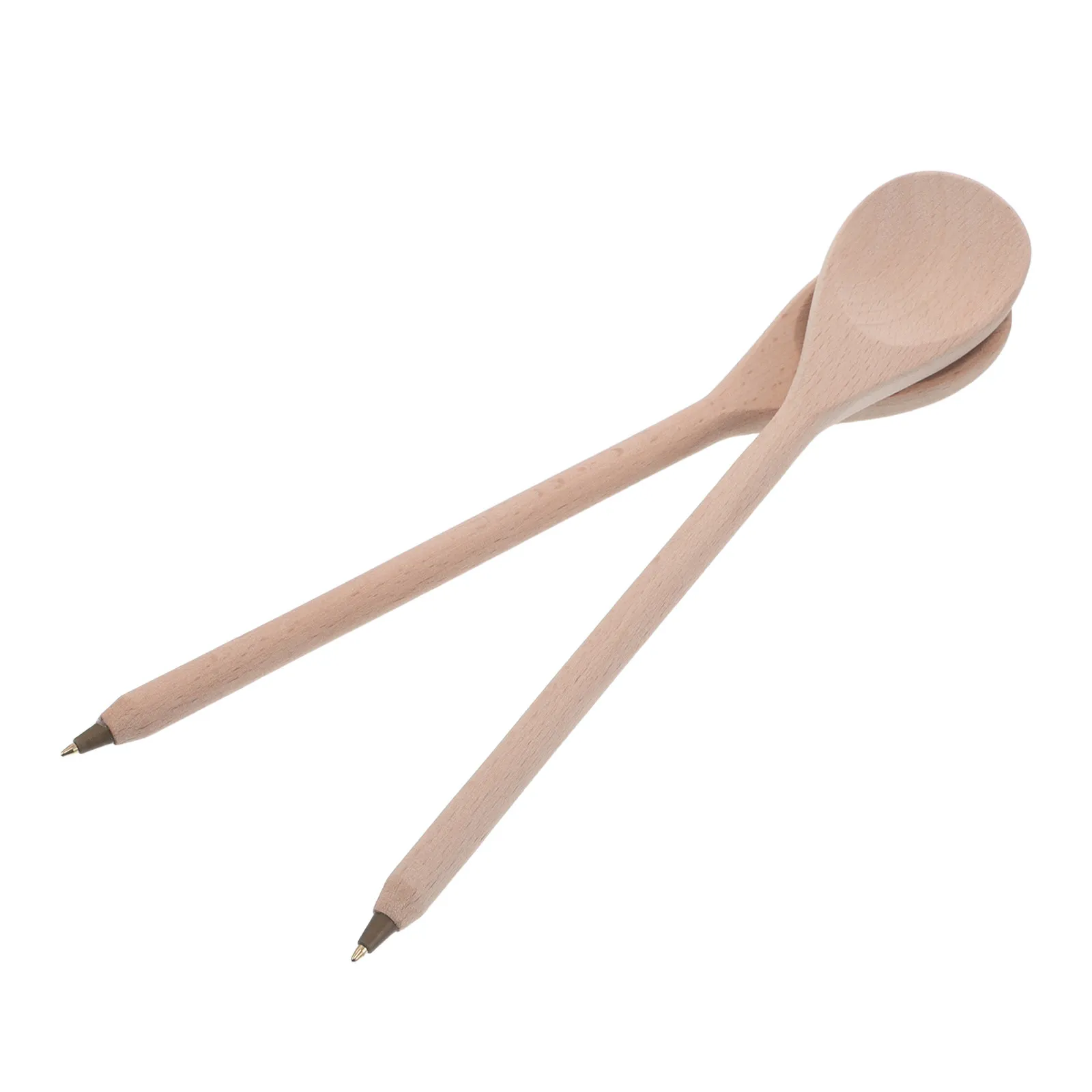 

2Pcs Wooden Spoon Ballpoint Pen Fine Point School Pens Portable Cute Novelty Pen Fun Pens for Office Stationery Holiday