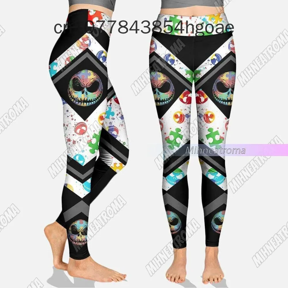 2024 Jack Skellington Hoodie Leggings Set Yoga Pants Sweatpants Women Disney Yoga Hoodie Leggings Fashion Tracksuit