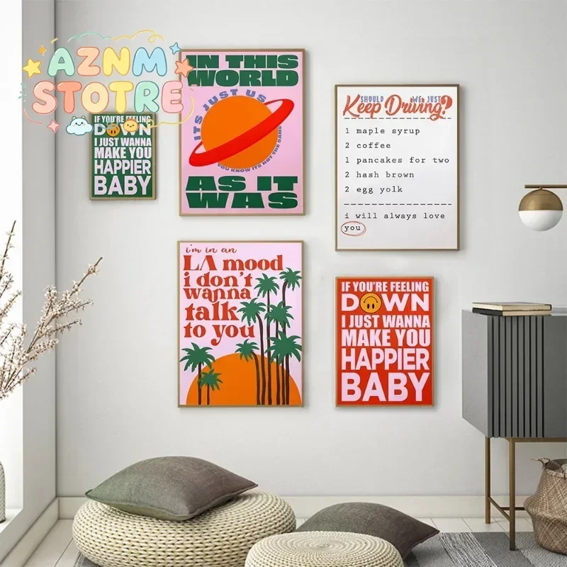 Harris Styles Lyrics Poster Daylight Fine Line Album Canvas Painting Modern Music Singer Wall Art Prints Pictures for Home De