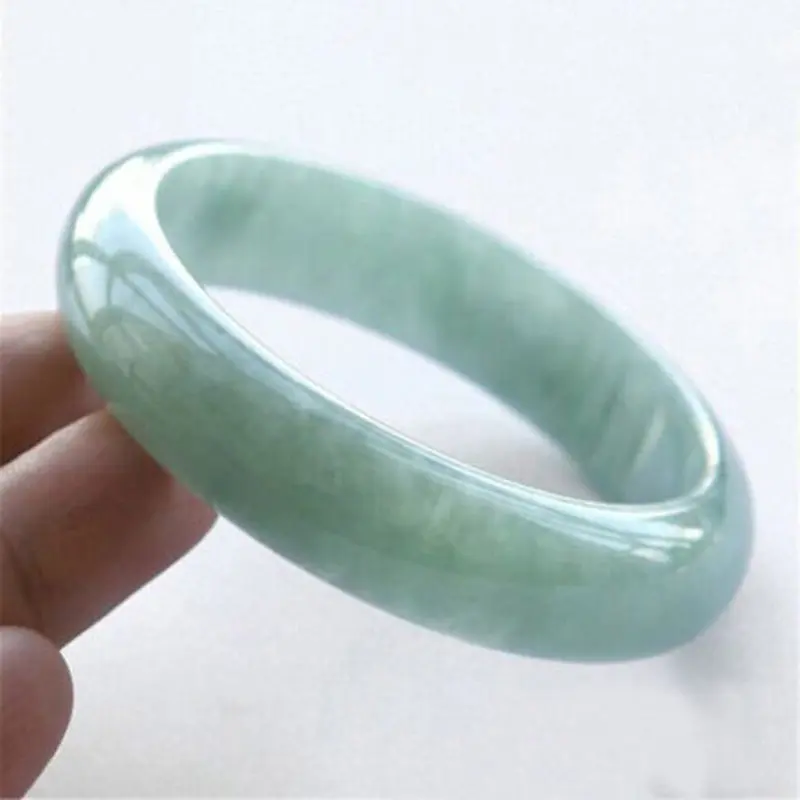 Natural Burmese Old Mine Bracelet for Women, Ice-Waxy Single-Color with Flower Patterns, Light Sunlight Green Jadeite