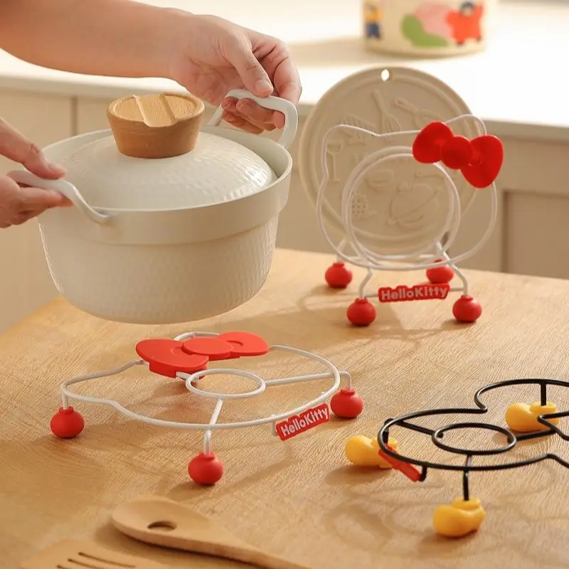 

Kt Mickey Cartoon Storage Rack Kitchen Disk Rack Pot Holder Draining Rack High Quality Home Decorate Festival Gift Home Goods