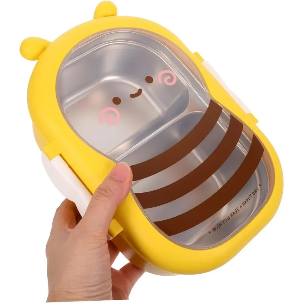 

Мультяшный ланч-бокс, контейнер для хранения еды из нержавеющей стали с 2 отделениями, изолированный ланч-бокс, контейнер для закусок для детей, студентов