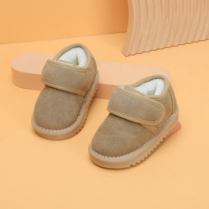 New Warm Plush Infant Shoes Winter Baby Snow Boots Leather Zip Side Soft Sole Fashion Toddler Boys Girls Boots