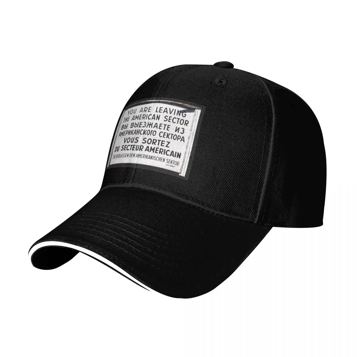 CHECK POINT CHARLIE SIGN Baseball Cap Summer Beach Travel Streetwear Hip Hop Trendy Vintage Retro Embroidered