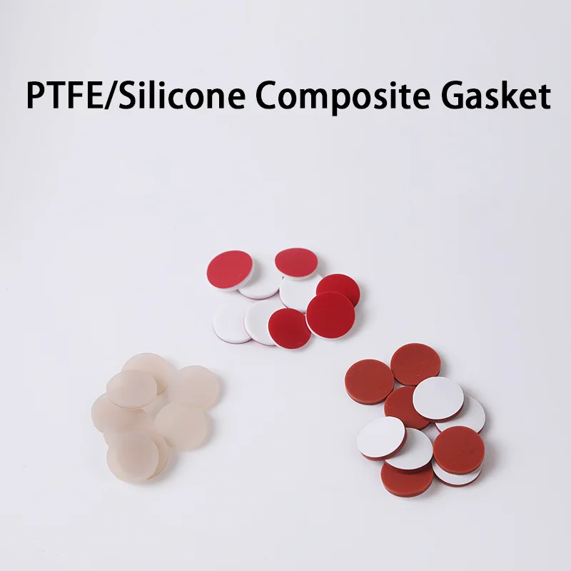 PTFE Silicone Composite Gasket Glass Sample Bottle Chromatography Sample Bottle PTFE Septa Injection Bottle Teflon Gasket 100pcs