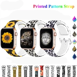 44mm Pattern Printed Silicone Strap For Apple Series 6 7 Smart Watch I7 T100 Plus For SmartWatch T500 X6 X8 Max W26 W27 W37 Pro