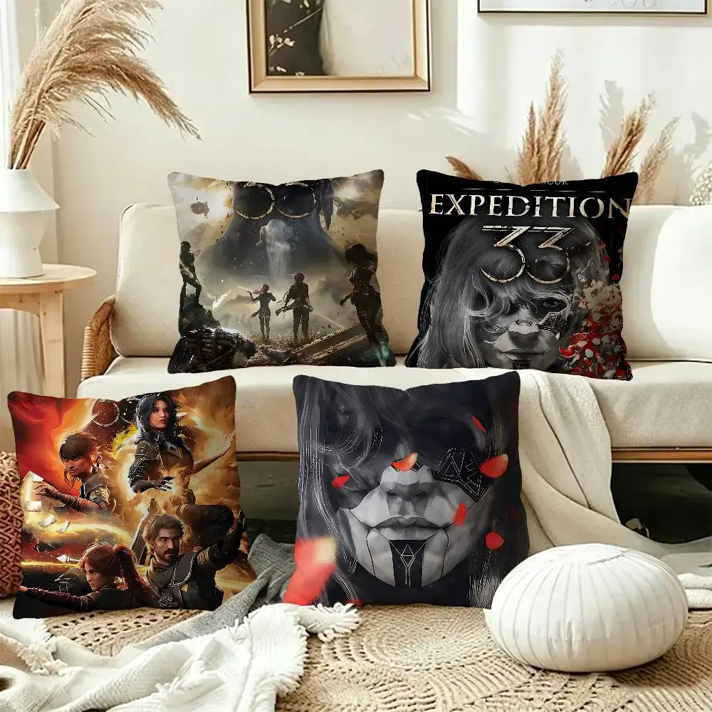 Game C-Clair O-Obscur E-Expedition 33 45*45cm Cushion Cover Pillow Cover Decor Pillowcase Home Pillowcase for Couch Pillow
