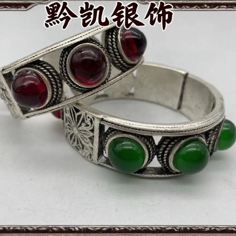 Retro Open Bangle Handicraft Jewelry With Vintage Ethnic Style