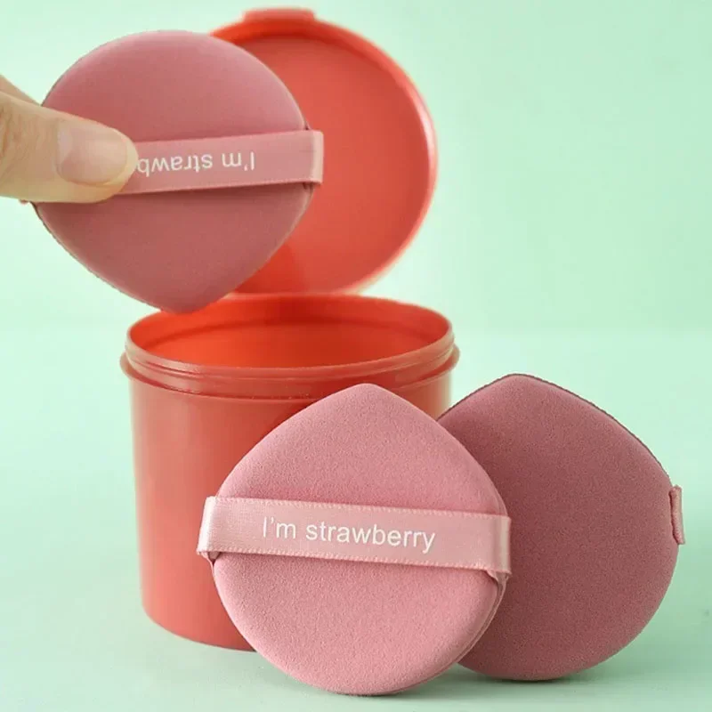 ผู้หญิงแต่งหน้าฟองน้ําความงาม Make Up Powder เครื่องมือ 7 ชิ้น/กล่องสตรอเบอร์รี่เครื่องสําอางค์พัฟชุดคู่ด้านข้าง