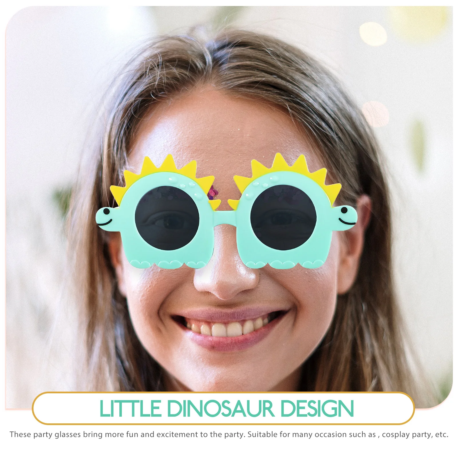 4 قطع نظارات مضحكة بتصميم ديناصور للحفلات، خفيفة الوزن وآمنة ومريحة، دعائم صور للحفلات لعيد الميلاد وعيد الميلاد #1