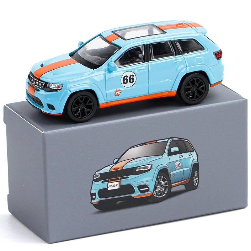 1:64 جيب جراند شيروكي، نموذج سيارة مصنوع من خليط معدني مصبوب، لعبة للأولاد، مجموعة عناصر العرض، هدية العيد.