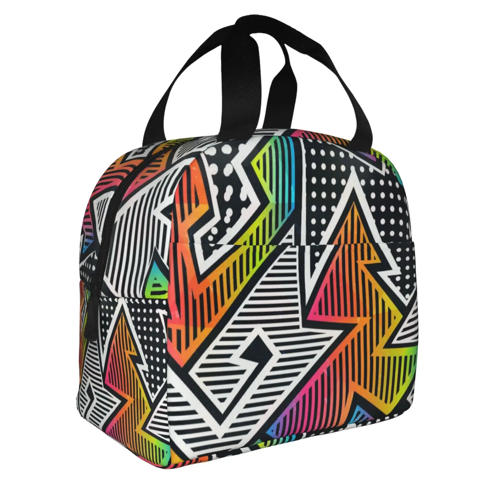 Crazy Graffiti Pattern Insulated Lunch Bag The Nightmare Before Christmas Portable Thermal Cooler Lunch Box Container Tote Bags