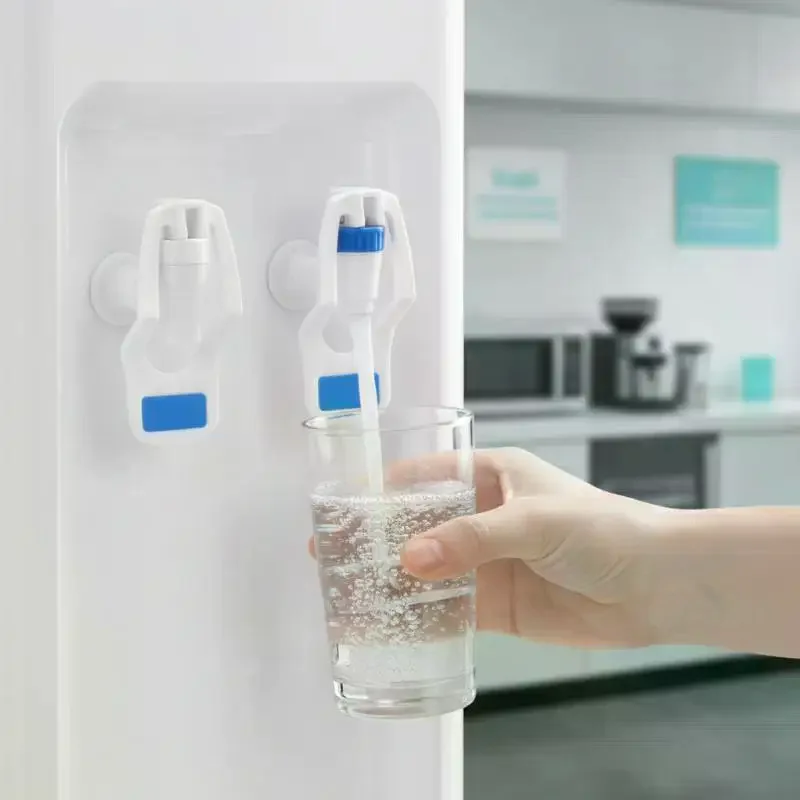 1/2Pcs Push Type Water Dispenser Tap Non Toxic Plastic Hot Cold Blue Valve for Daily Water Use