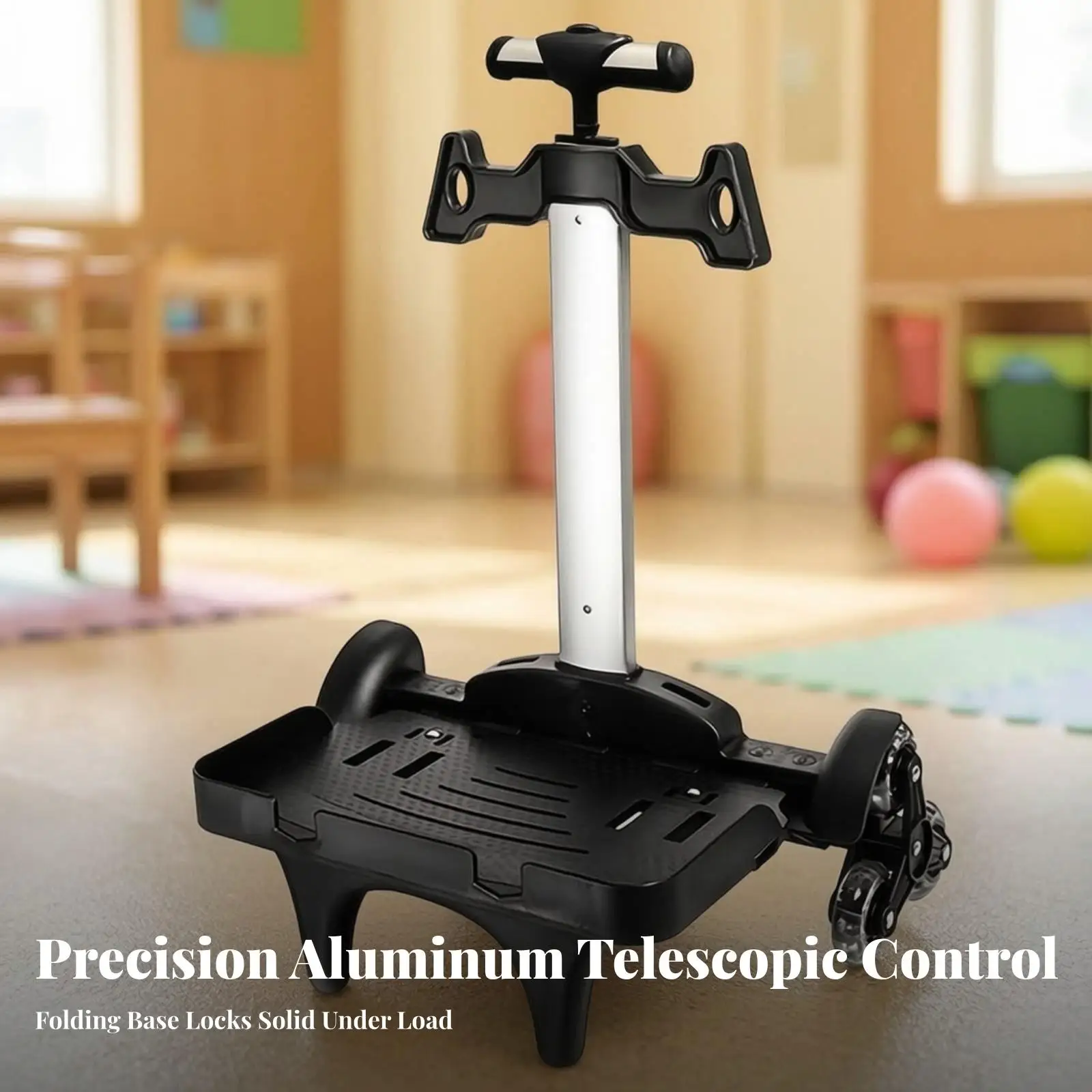 Rolling Schoolbag Pull Cart Stair Climbing Frame Foldable Backpack Trolley for Students Portable Luggage Carrier with Secure