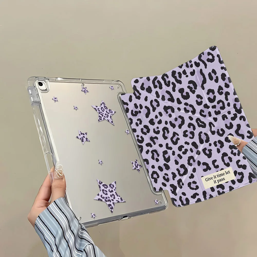 Leopard Print Tablet Case For iPad Pro 11 12.9 13 M4 6 7 8 9 10 11th A16 10.9 10.2 Mini 6 With Pencil Holder Case Cover