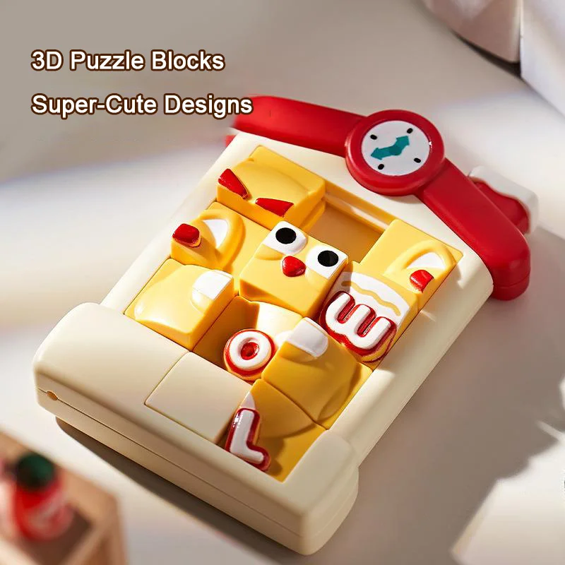 

3D Animal Sliding Block Puzzle Educational Montessori Maze Toy For Logic Training With Cute Pet Figures