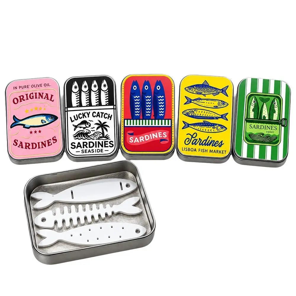 3D Printed Sardine Tin Jewelry Box Portable Lightweight Jewelry Organizer Compact Fishbone Insert Fish Bone Jewelry Box Women