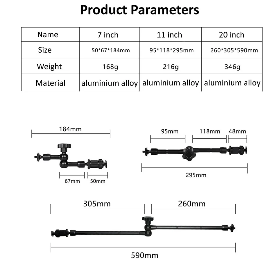 7/11/20 Zoll Metall Gelenk Magic Arm Super Clamp Halter Ständer für DSLR Kamera Fotostudio Fotografie Zubehör Prop Kit